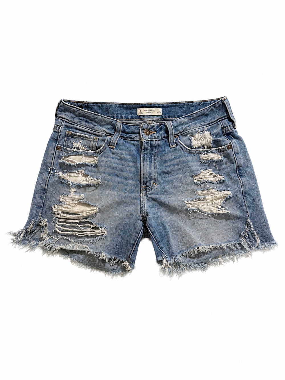 Abercrombie & Fitch Distressed Light Blue Denim Cutoff Shorts